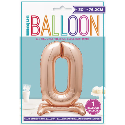 Balon foliowy Figura 0 Rose Gold Standard 76 cm