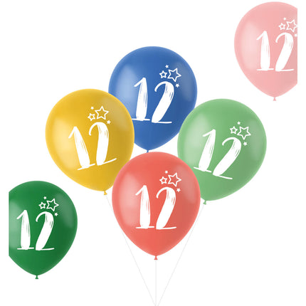 Balony 12 lat kolorowe 33cm 6szt