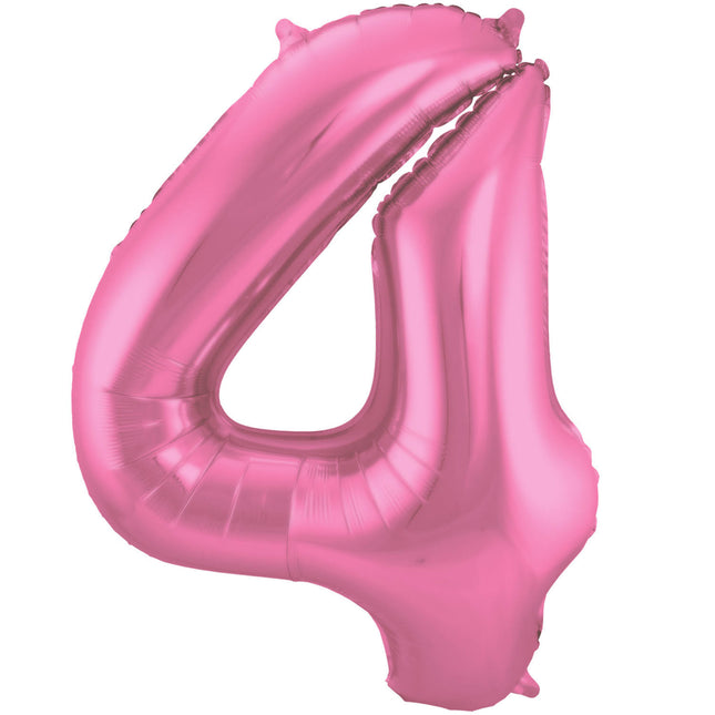 Balon foliowy Figurka 4 Matt Pink XL 86cm pusty