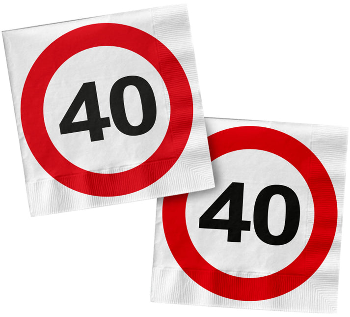 Serwetki 40 Years Traffic Sign Square 33cm 20szt