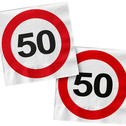 Serwetki 50 Years Traffic Sign Square 33cm 20szt