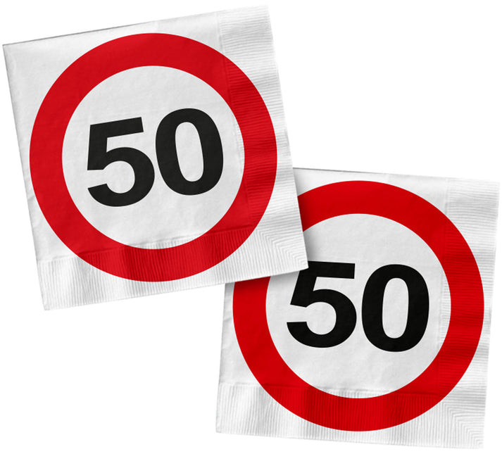 Serwetki 50 Years Traffic Sign Square 33cm 20szt