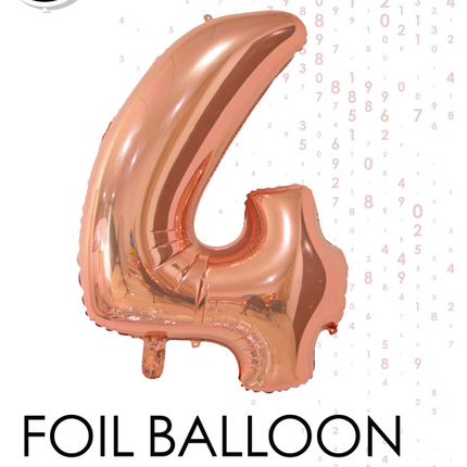 Balon foliowy figura 4 różowe złoto 66cm