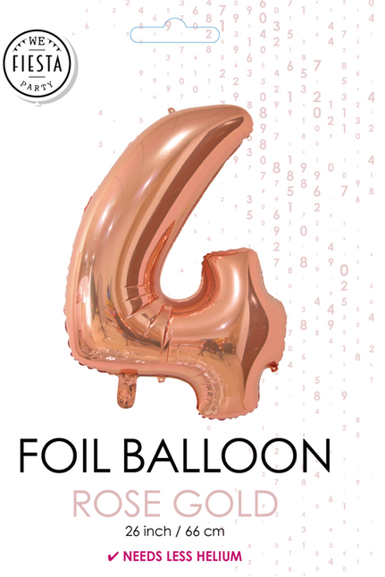 Balon foliowy figura 4 różowe złoto 66cm