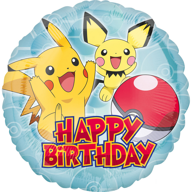 Balon helowy Pokemon Happy Birthday 43 cm pusty