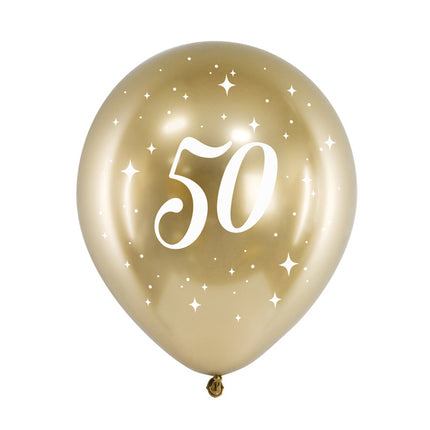 Balony 50 lat złote 30cm 6szt