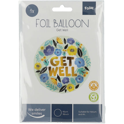 Balon helowy Get Well Flowers pusty 45 cm