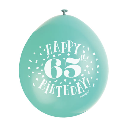 Balony Happy Birthday 65 lat 28cm 10szt