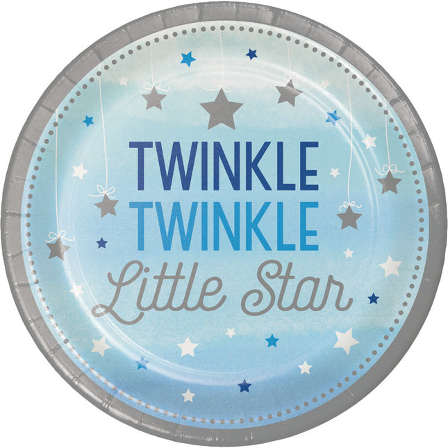 Niebieskie talerzyki Twinkle Twinkle Little Star 23cm 9szt.