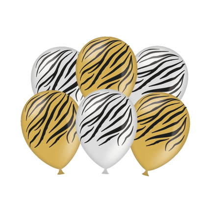 Balony Zebra 30cm 6szt