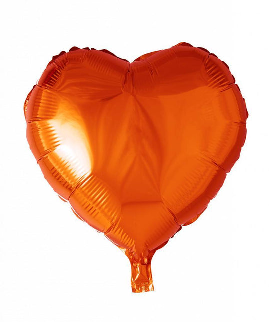 Balon helowy serce pomarańczowy 46 cm pusty