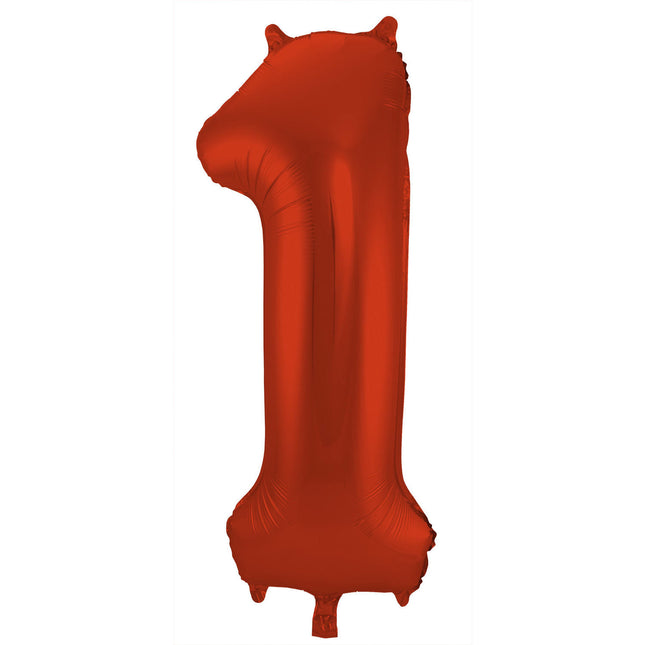 Balon foliowy Figurka 1 Matt Red XL 86cm pusty
