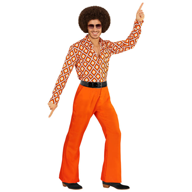 Spodnie męskie Disco 70S pomarańczowe