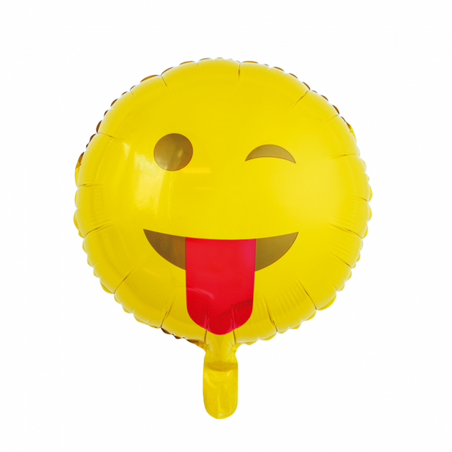 Balon helowy Emoji Tongue 45 cm pusty