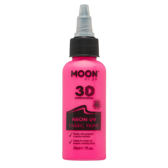 Moon Glow Neon UV Fabric Paint 30ml Intensywny róż 30ml