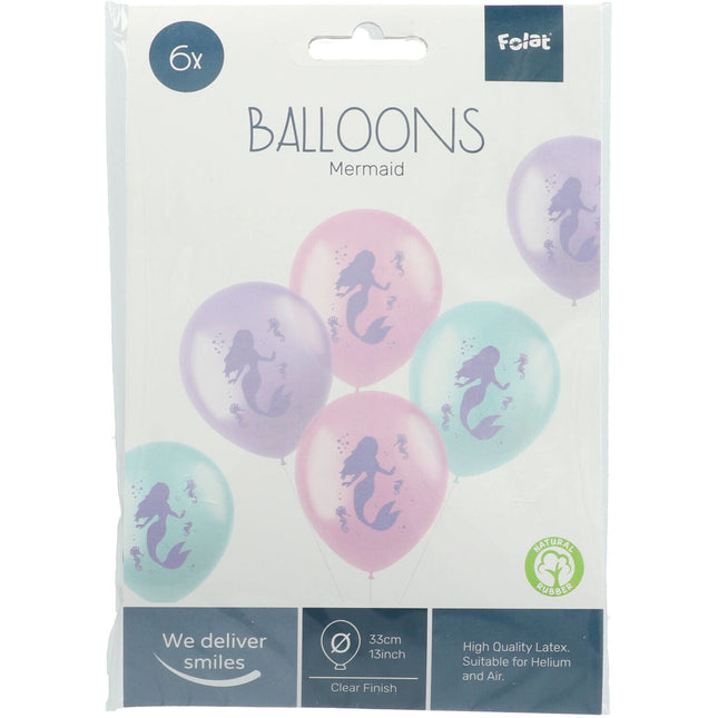 Balony syrenki 33cm 6szt