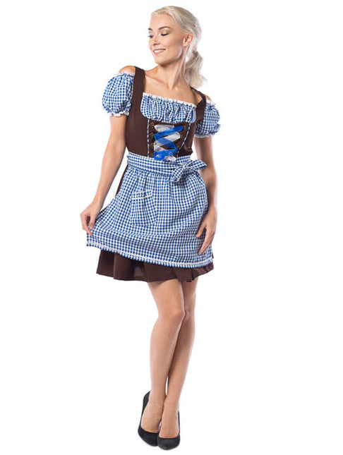 Dirndl Dress Oktoberfest Blue Brown