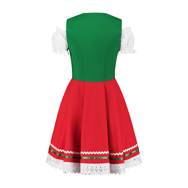 Oktoberfest Dirndl Dress Oktoberfest Red Green Ladies 2 Pieces