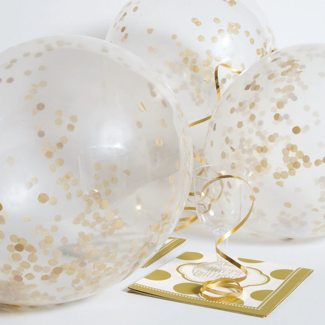 Balony konfetti złote 30,5 cm 6 szt.