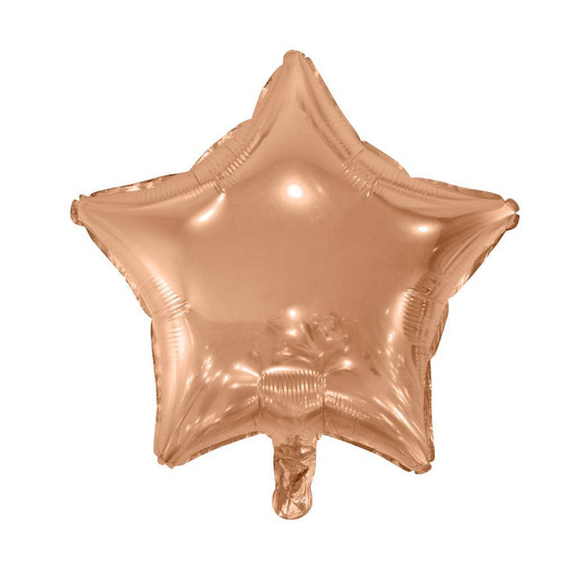 Balon helowy gwiazda różowe złoto 46 cm pusty