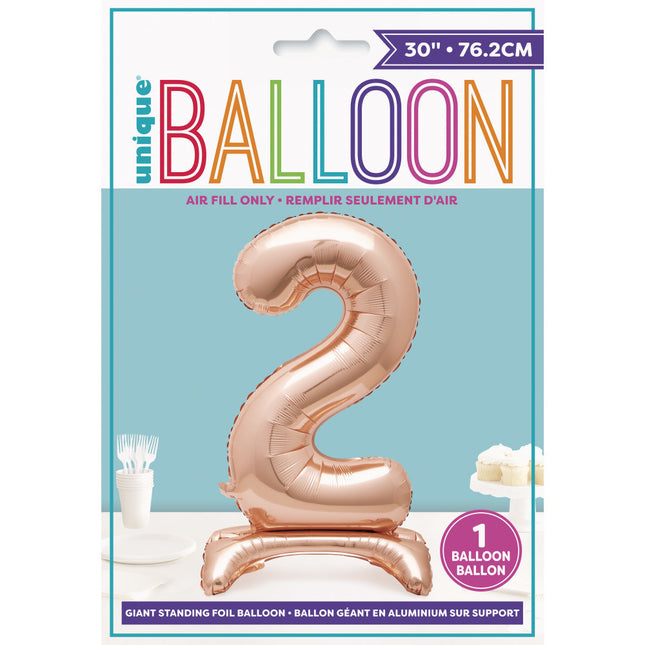 Balon foliowy Figurka 2 Rose Gold Standard 76 cm