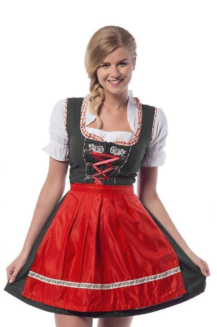 Sukienka Dirndl Oktoberfest Red 3-częściowa