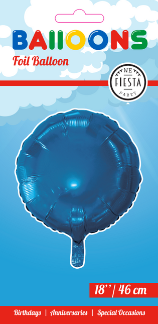 Balon helowy okrągły niebieski 46 cm pusty
