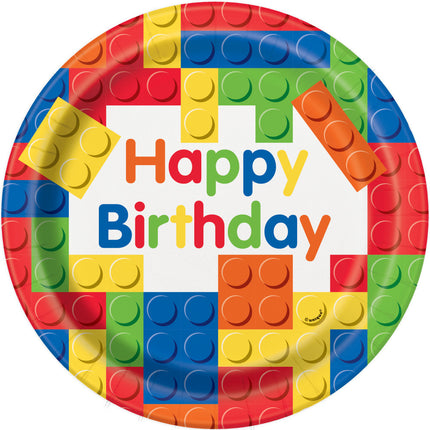 Talerzyki Lego Happy Birthday 23cm 8szt.