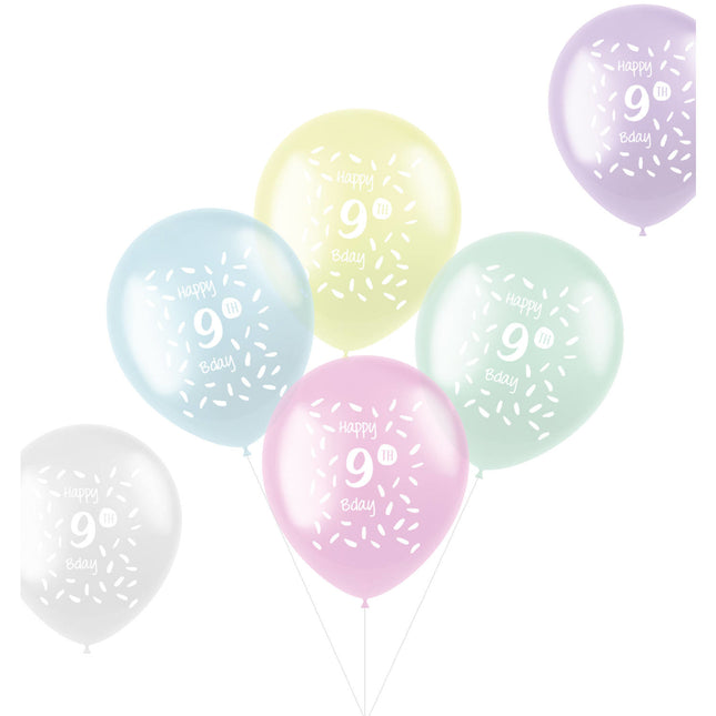 Balony Happy 9Th Bday 33cm 6szt