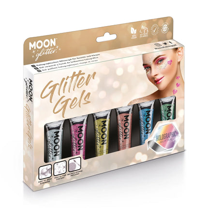 Moon Glitter Holographic Fine Glitter Gel Gold 12ml