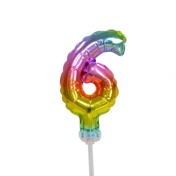 Balon foliowy Figurka 6 Rainbow 13cm pusty