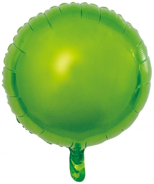 Balon helowy okrągły zielony pusty 45cm