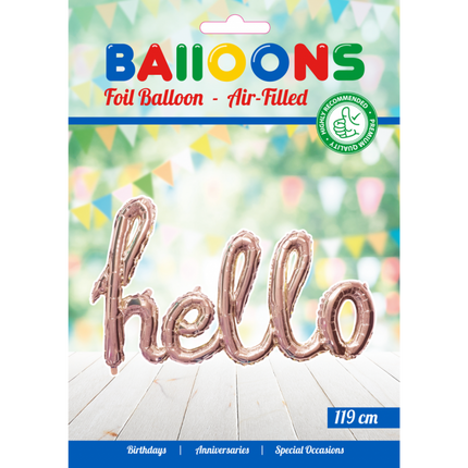 Balon foliowy Hello Rose Gold 1,19 m pusty