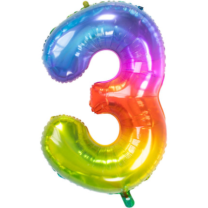 Balon foliowy Figurka 3 Rainbow XL 81cm pusty