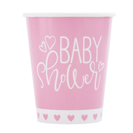 Kubki na baby shower różowe 266ml 8szt