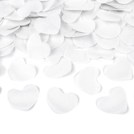 Konfetti Cannon Hearts White 40cm