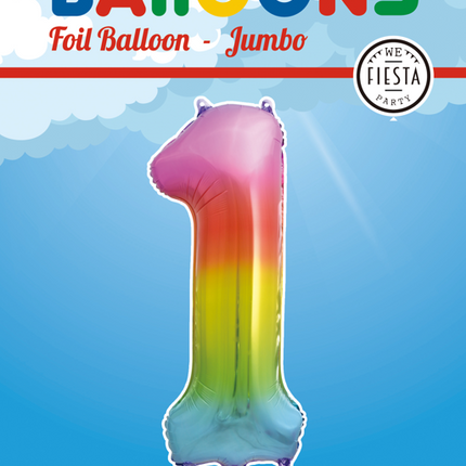 Balon foliowy Figurka 1 Rainbow XL 86 cm pusty