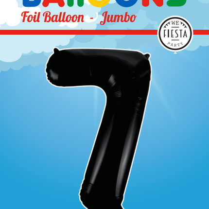 Balon foliowy Figurka 7 Czarny XL 86cm pusty