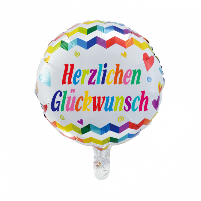 Balon helowy Herzlichen Gl√ºckwunsch 45cm pusty