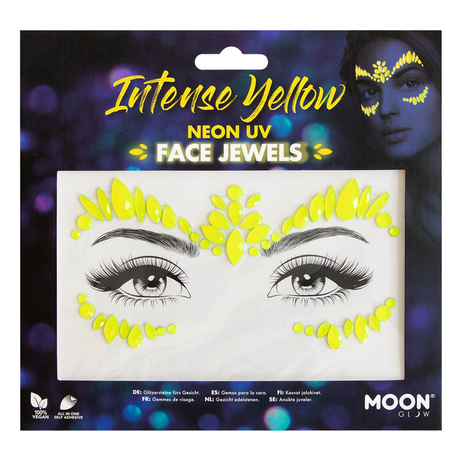 Klejnoty do twarzy Moon Glow Neon UV intensywnie żółte