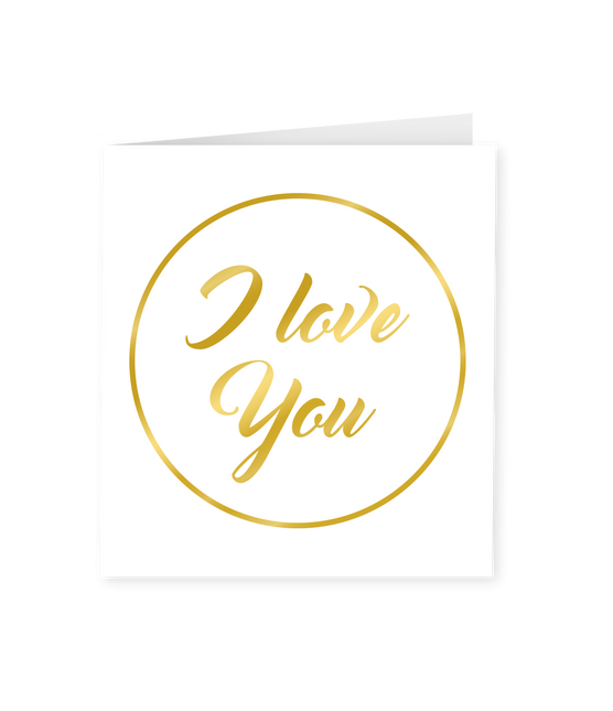 Kartka I Love You Gold White 15cm