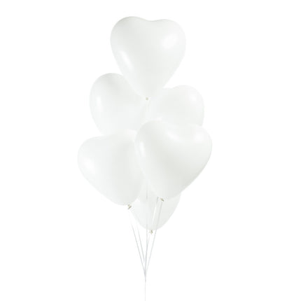 Balony białe serca 30,5cm 100szt