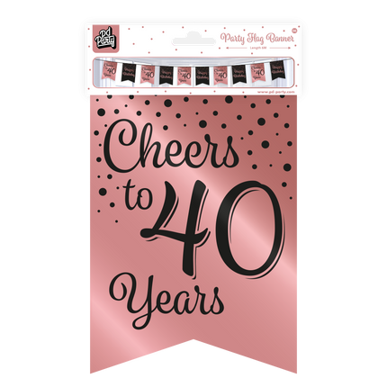 Banner 40 Years Pink Black 6m