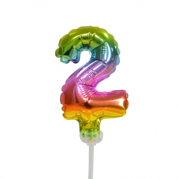 Balon foliowy Figurka 2 Rainbow 13 cm pusty