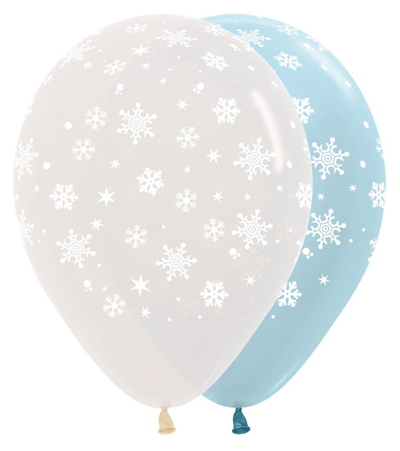 Balony Snowflake Mix 30cm 25szt