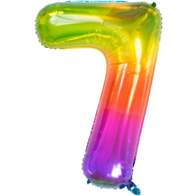 Balon foliowy Figurka 7 Rainbow XL 81cm pusty