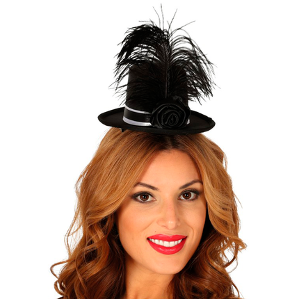 Opaska na głowę Mini Hat Feathers Black