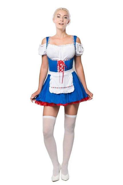 Sukienka Dirndl Oktoberfest Niebieski Czerwony