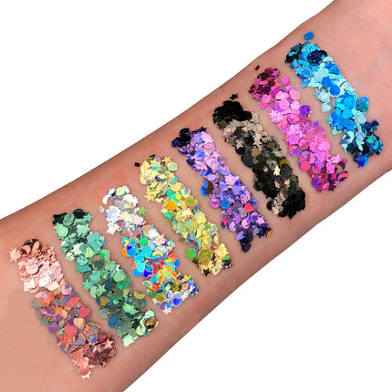 Moon Glitter Holographic Glitter Shapes Rose Gold 3g