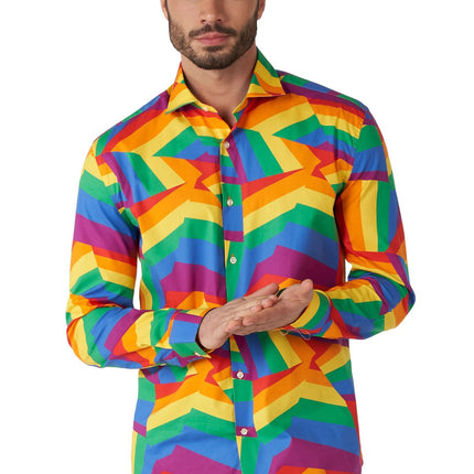 ZIG Zag Rainbow Shirt Men OppoSuits